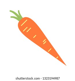 carrot flat simple illustration. Kitchen cooking - vegetables and fruits series.