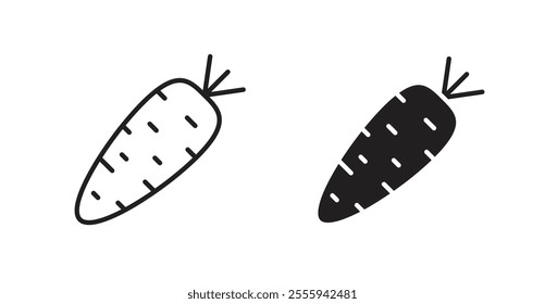 Carrot flat simple vector symbols illustration.