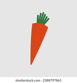 Carrot in flat style, vector design