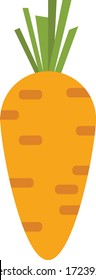 Carrot in flat style. Vector Illustration