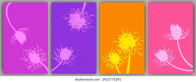 Karottenblume Banner Vektordesign. Rustikale, flauschige Lüster. Feldblütenknospen symbolisieren Paar in Liebe. Medizinische Pflanzen Illustration. Bio-Hautpflegeabdeckungen.