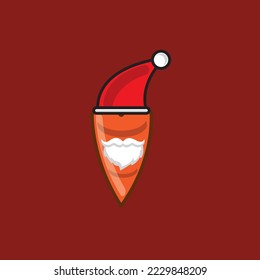 carrot food icon with beard and santa hat good for icon business food in winter or christmas.