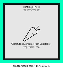 Carrot, food, organic  vector icon