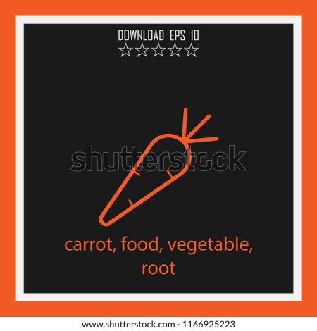 carrot, food, vegetable,  vector icon