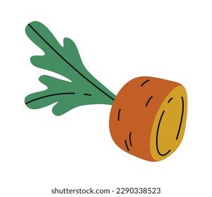 Carrot food waste flat icon Sorted organic garbage. Vector illustration