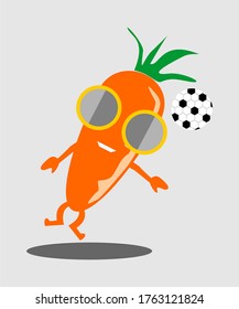 CARROT FOOTBALL ICON VECTOR LOGO