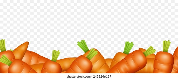 Carrot frame. Vector 3d clipart isolated on transparent background.