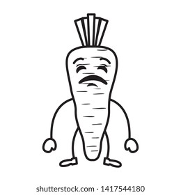 carrot fresh kawaii character vector illustration