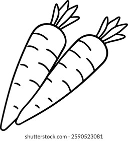 Carrot  fresh vegetable  vector art illustration