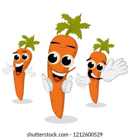 CARROT FRUITS CARTOON UNIQUE EXPRESSION VECTOR CUTE