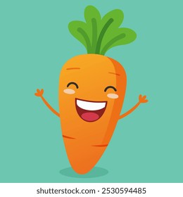 Carrot with a Funny Expression: Whimsical Vegetable Character Illustration