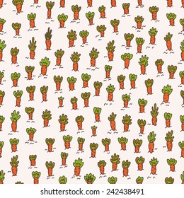 Carrot Garden Seamless Pattern