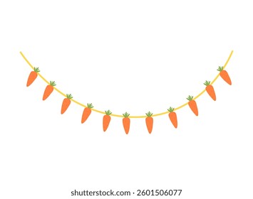 Carrot Garland for Easter Party Decoration and Festive Celebrations