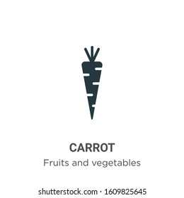 Carrot glyph icon vector on white background. Flat vector carrot icon symbol sign from modern fruits collection for mobile concept and web apps design.