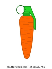 Carrot grenade. Vegetable explosion. Carrot juice explosive. Juice concept