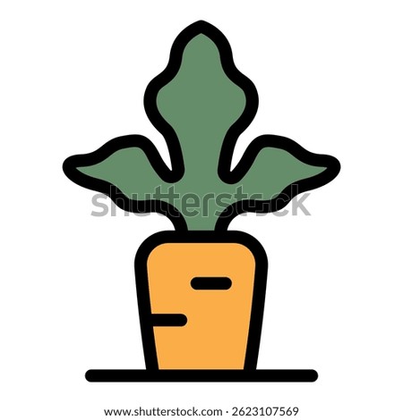 Carrot in ground icon. Outline carrot in ground vector icon color flat isolated