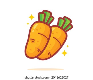 Carrot hand drawn cartoon art illustration