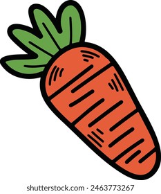 The carrot Hand drawn illustrations in line art style