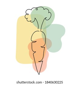 Carrot in a hand drawn linear style.