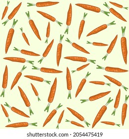 Carrot hand drawn vector seamless pattern, Carrot seamless pattern design