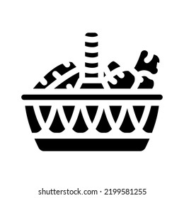 carrot harvest basket glyph icon vector. carrot harvest basket sign. isolated symbol illustration