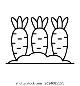 Carrot harvest icon, editable vector
