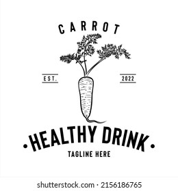 Carrot healthy drink logo, company logo design idea, vector illustration