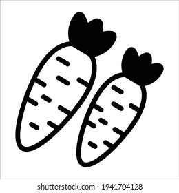 carrot, healthy flat line icon 