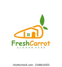 Carrot House logo design vector, Creative Carrot logo design Template Illustration