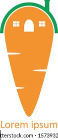 Carrot and House Logo Vector Design