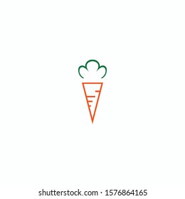 carrot ice cream logo vector concept with simple, unique and unusual styles