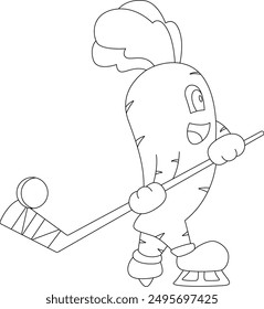 Carrot Ice hockey Ice hockey stick Vector Graphic Art Illustration