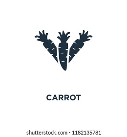 Carrot icon. Black filled vector illustration. Carrot symbol on white background. Can be used in web and mobile.