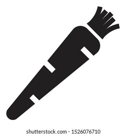 carrot icon black and isolated vector illustration