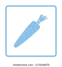 Carrot  icon. Blue frame design. Vector illustration.