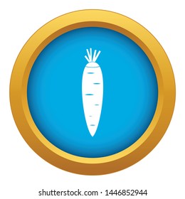 Carrot icon blue vector isolated on white background for any design