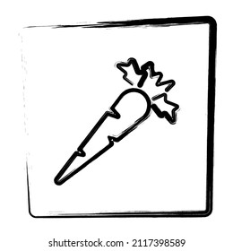 Carrot icon. Brush frame. Vector illustration.