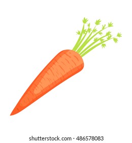 Carrot icon in cartoon style isolated on white background vector illustration