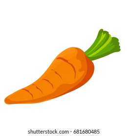Carrot icon in cartoon style. Vector illustration
