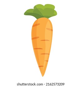 Carrot icon cartoon vector. Orange vegetable. Fresh garden food