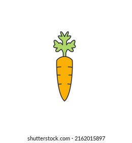 Carrot icon in color, isolated on white background 