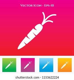 Carrot Icon in Colored Square box. eps-10