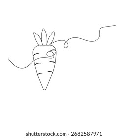 Icono de zanahoria   Dibujo continuo de una línea de Ilustración vectorial de contorno