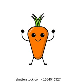 Carrot icon design with a cute, funny and adorable expression