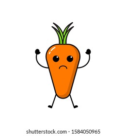 Carrot icon design with a cute, funny and adorable expression