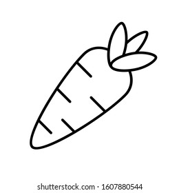 Carrot icon design. Carrot icon in modern outline style design. Vector illustration.