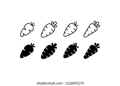 Carrot Icon Design Vector Symbol Set Vegetable