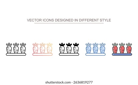 Carrot icon design with white background stock illustration