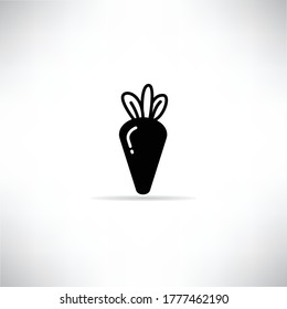 carrot icon with drop shadow vector illustration