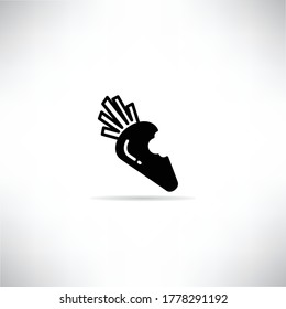 carrot icon with drop shadow vector illustration